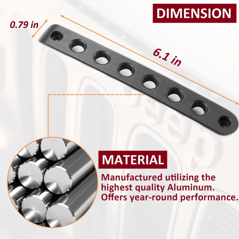 Bolaxin Side Door Handle Inserts Cover Trim Fits for Jeep Wrangler Accessories JK JKU Liberty Sahara & Unlimited 2007-2018 Exterior Grab Handles Pull JK Mods Decoration(Aluminum Black  5PCS) - Image 5